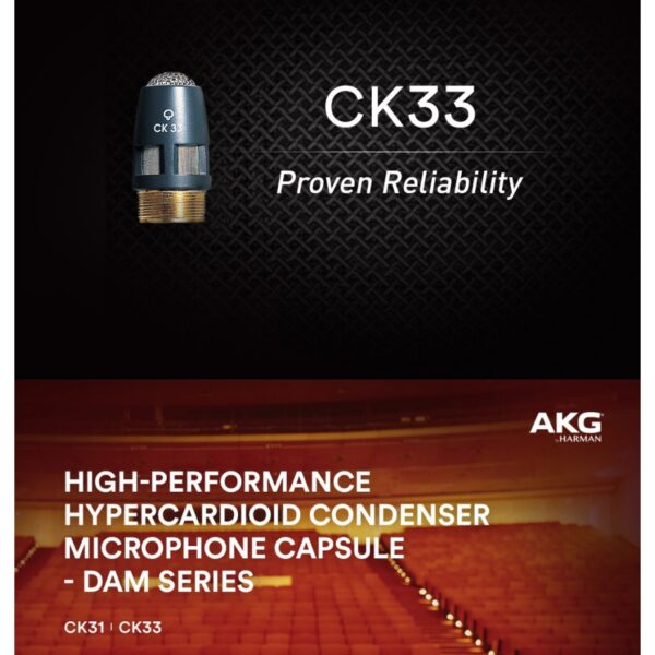 AKG CK33 마이크 캡슐 (하이퍼 카디오이드 콘덴서, 초지향성, 구즈넥)