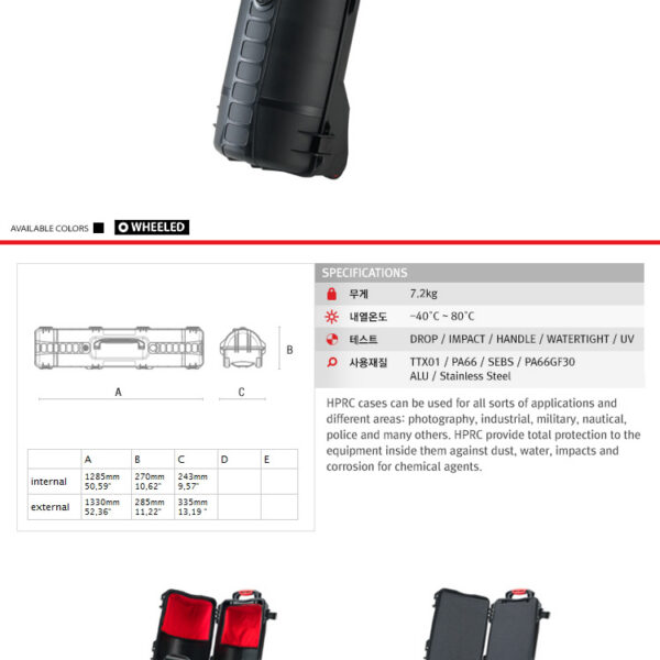 HPRC 6500W /삼각대용 하드케이스/바퀴장착/이탈리아/국내정품