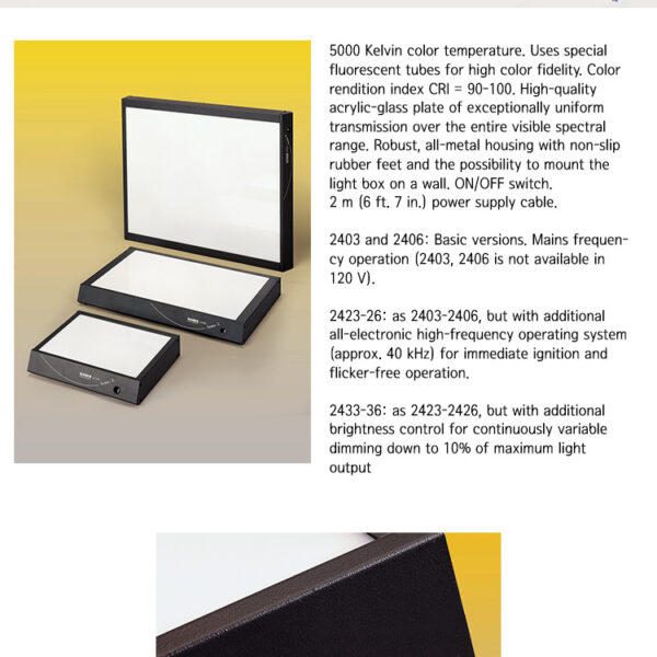 카이저 Prolite Basic 2 Lightbox, 2426 /크기-56cm x 66cm x 6cm, 조명 면적-50cm x 60cm, 램프-13W 4개/고주파