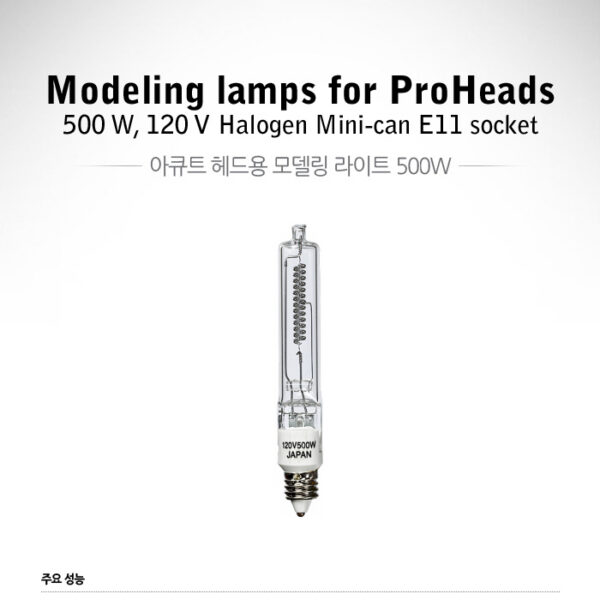 프로포토 500W, 120V Halogen Mini-can E11 socket /어큐트용 모델링